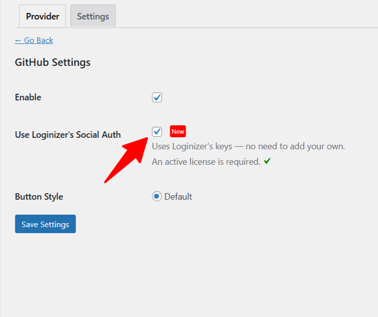Loginizer Social Auth setting checkbox Loginizer Social Auth setting checkbox