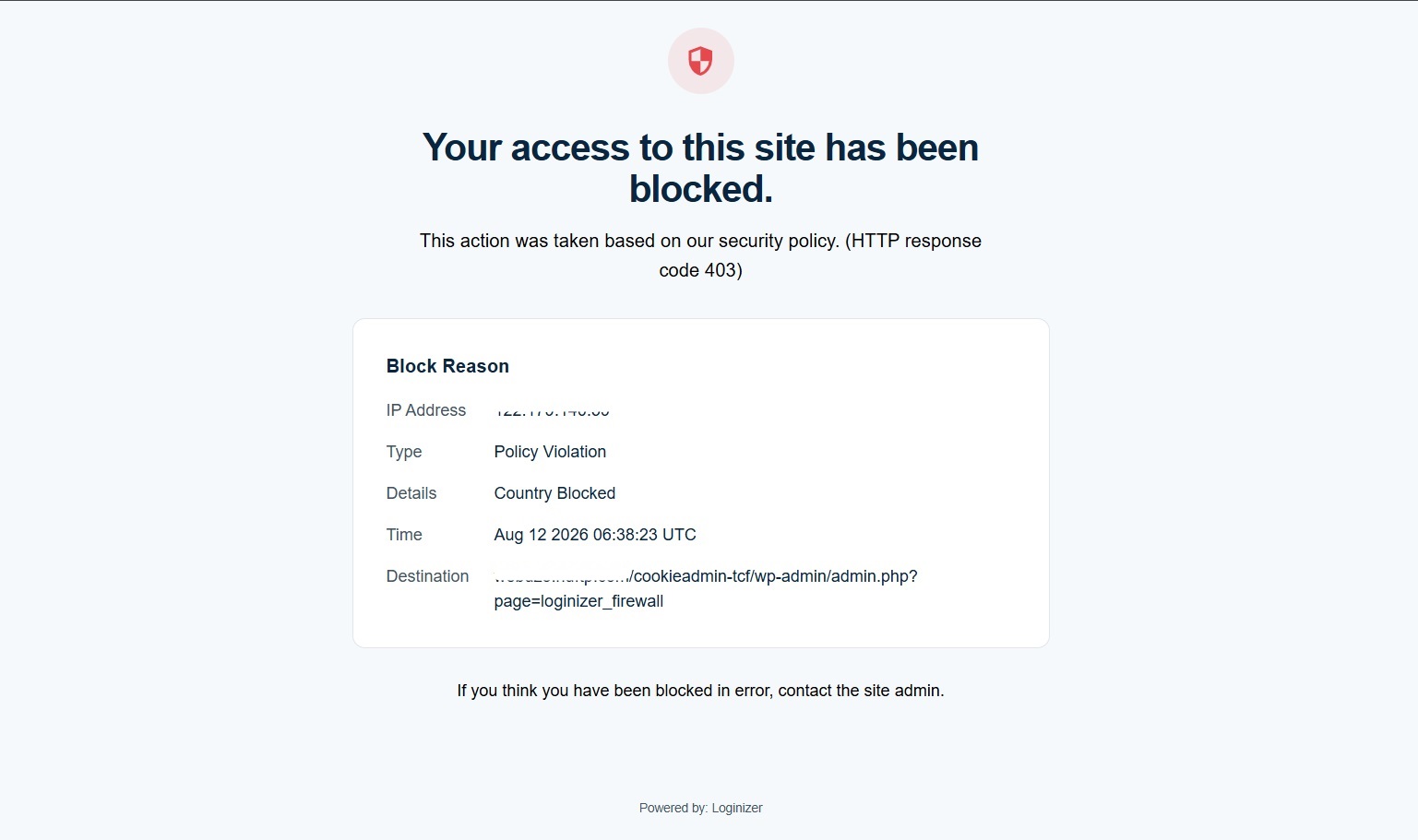 Blocked page